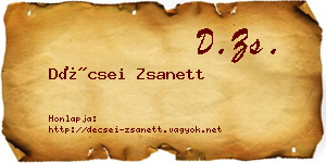 Décsei Zsanett névjegykártya