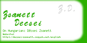 zsanett decsei business card
