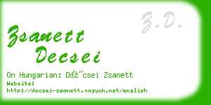 zsanett decsei business card